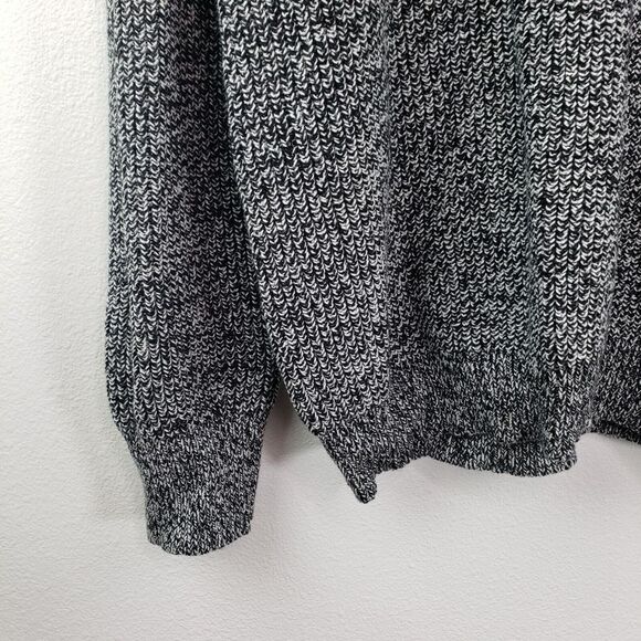 BCBGMaxAzria Sweater Woman Size L Black Combo Long Sleeve V Neck Pulover - Picture 8 of 11